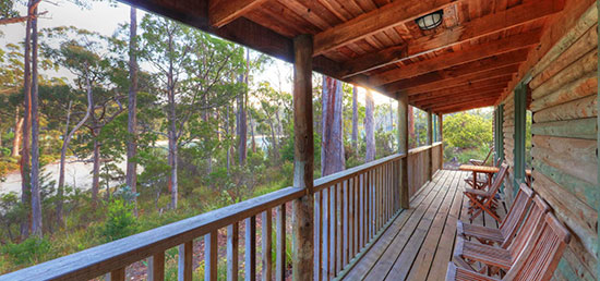 Log Cabin balcony view